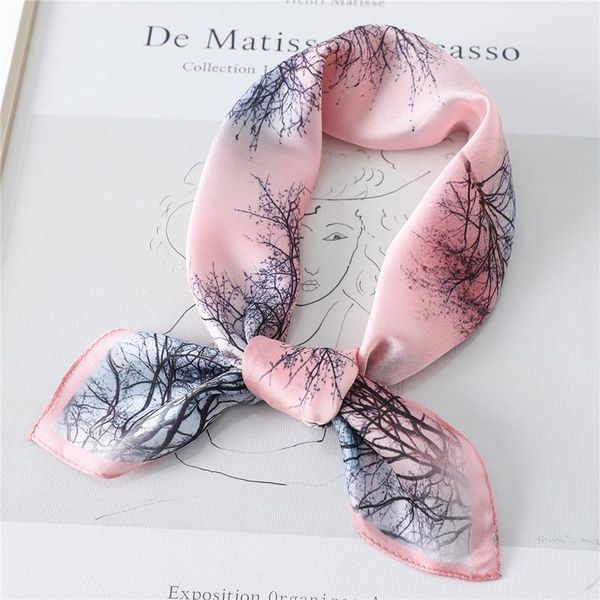 

scarves print elegant neck ring scarf silk shawls women square small wraps hair accessories head band foulard neckerchief tie, Blue;gray