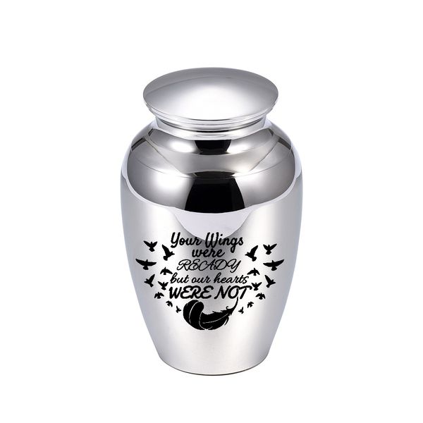 

aluminum alloy paw cremation urns pendant ashes holder keepsake memorial mini jar necklace 70x45mm lock belt gift velvet bag, Silver