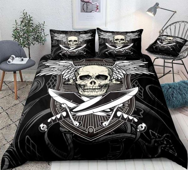 

skull bedding set exotic duvet cover set skull bedcloth kids teens home textile black yellow bed set microfiber bed linen