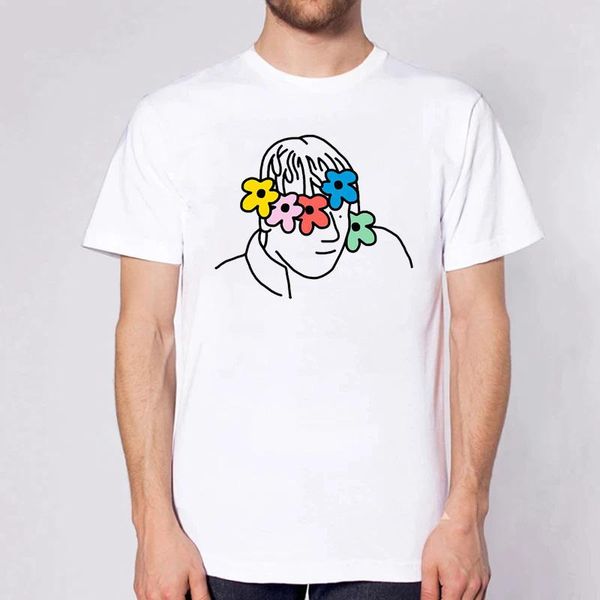 

men's t-shirts flower of life design men t shirt retro printed clothing style punk o o-neck simple tees, White;black