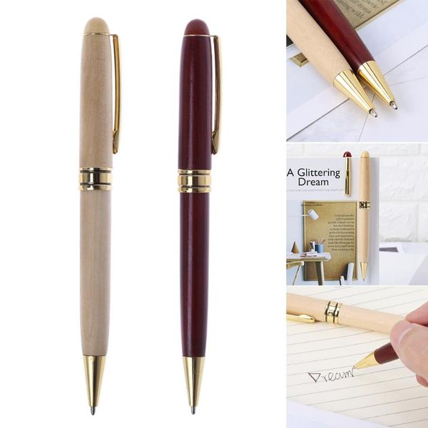 

handmade twist wood ballpoint pen school student stationary office writing tool, Blue;orange