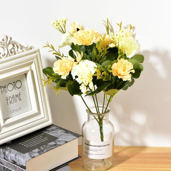 

7 head/bouquet home wedding decoration artificial flowers simulation carnation silk fake flower bouquet for mother's day gift