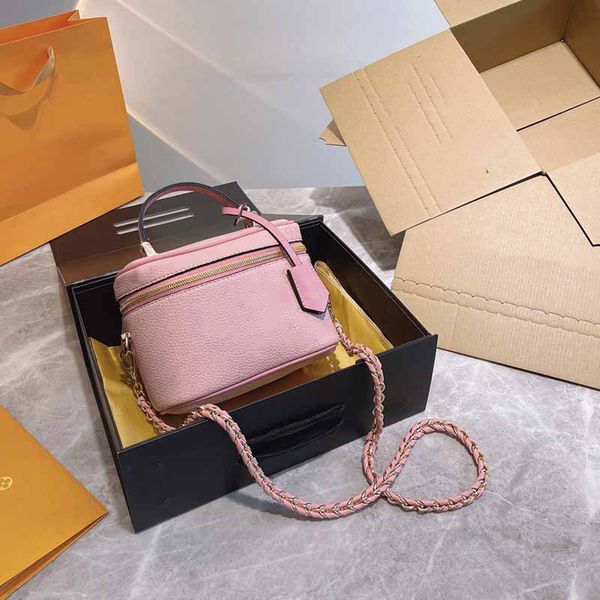 

retro cosmetic case makeup bag crossbody bags genuine leather handbag purse hollow letter high-capacity