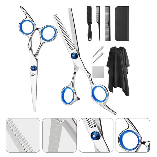 

hair scissors 1set practical haircut trimming salon supply silver black