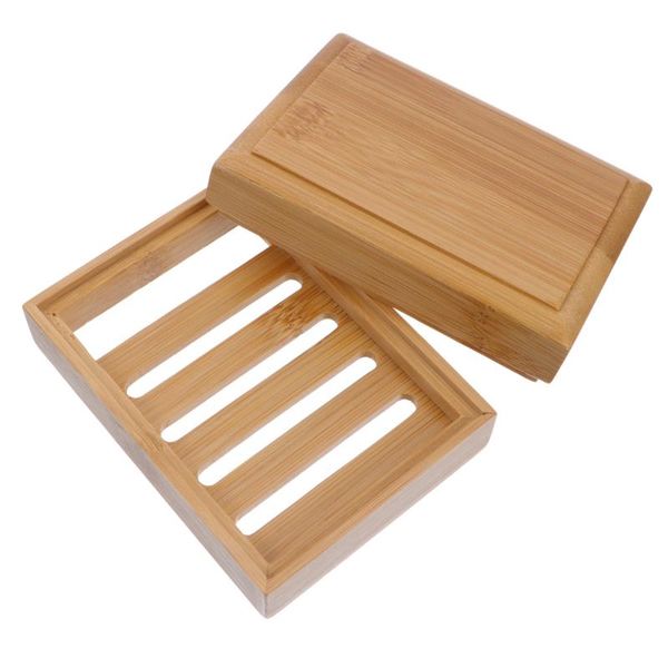 

1pc bamboo soap dish tray mould proof box bathroom draining soap container