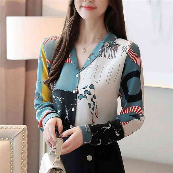 

spring summer chic womens chiffon blouses long sleeve shirts blusas mujer, White
