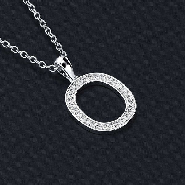 

hbp luxury korean version simple fashion pendant group set with zircon collar bone chain series o letter necklace, Silver