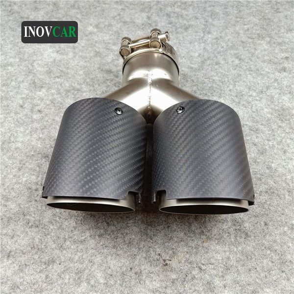 

motorcycle exhaust system y classic style car matte carbon exhausts double end pipes 304 stainless steel dual muffler tips tail
