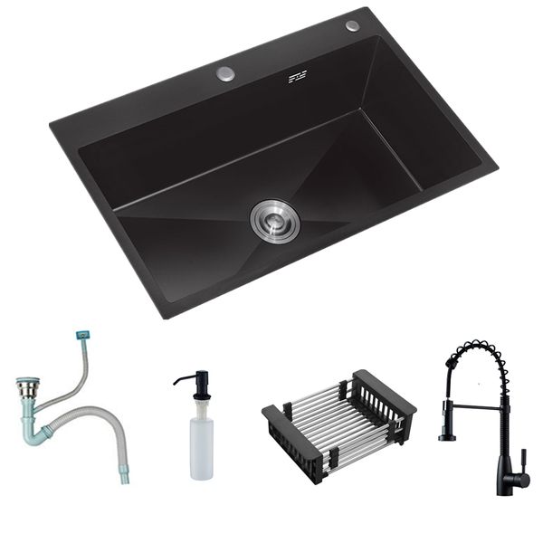 

2021 new sink above plant counter single wash basin black kitchen sinks stainless steel iqu5