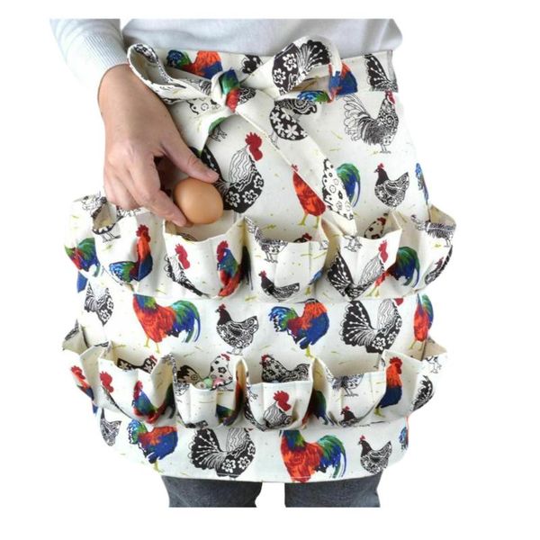 

pockets farm chicken apron kitchen tools printing accessories fashion for washing dress aprons