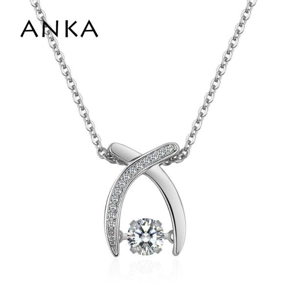 

pendant necklaces anka fashion fish necklace with cubic zirconia projection for love gift women's jewelry #133939, Silver