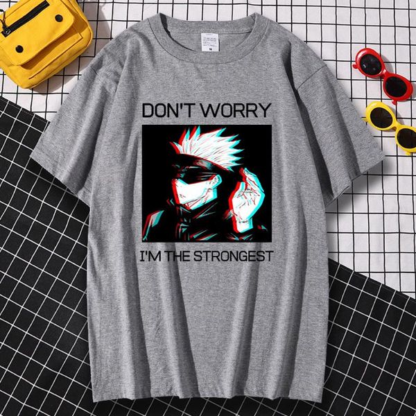

men's t-shirts crewneck comfortable male tees shirt summer casual tshirt japan anime gojo sensei print clothing short sleeves shirts me, White;black