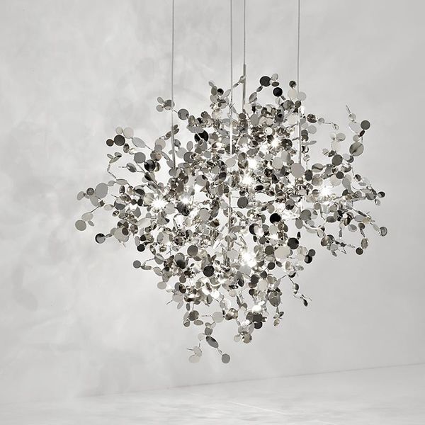 

pendant lamps modern decor led lights stainless steel shade dining room lamp lighting restaurant living art light fixture