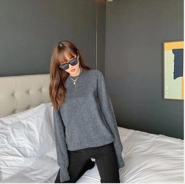 

2020 men and women with a high version of the new popular logo pin letters logo embroidered sweater temperament loose round collar jacket, White;black