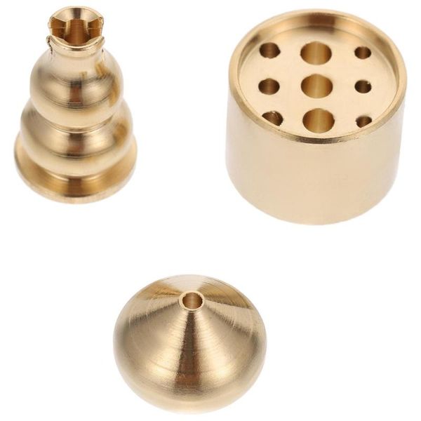 

fragrance lamps 3pcs household mini incense holders backflow censers base (golden)