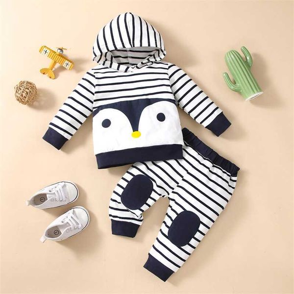 

baby boys hoodie set long sleeve with striped pants casual outfit for toddler g1023, White