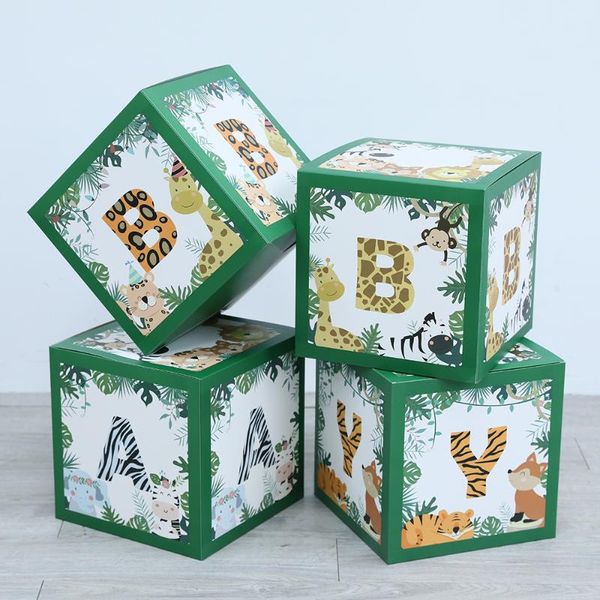 

party decoration baby shower decorations safari jungle animals balloon box for gender reveal supplies birthday blocks