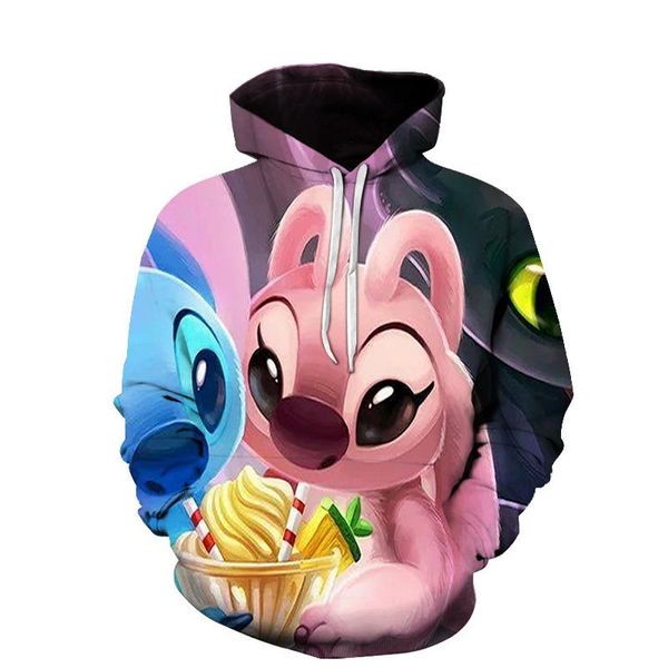 

men's hoodies & sweatshirts sweater 3d printing cartoon anime blue stitching pattern and women's hooded autumn long-sleeved, Black