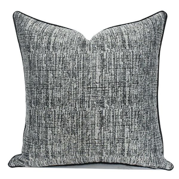 Cuscino/cuscino decorativo fodera per cuscino grigio scuro federa decorativa stile industriale nordico semplice geometrica jacquard in raso poltrona divano Coussin