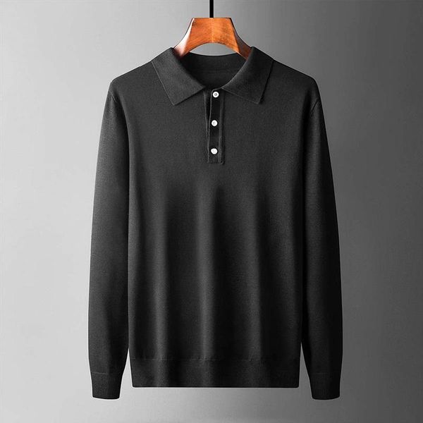 

spring 2021 men's sweater shirt simple business style cotton knitted long sleeve pullover men's 4xl fall, White;black
