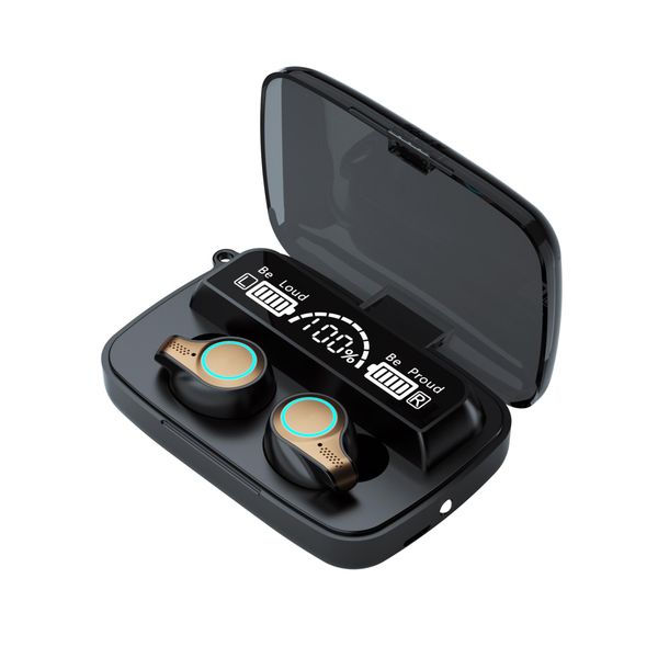 

M18 TWS Bluetooth 5.1 Earphones 9D Stereo Wireless Sports Waterproof Headset Earbuds 2200mAh Charging Box VS M10 M16 M19, Black