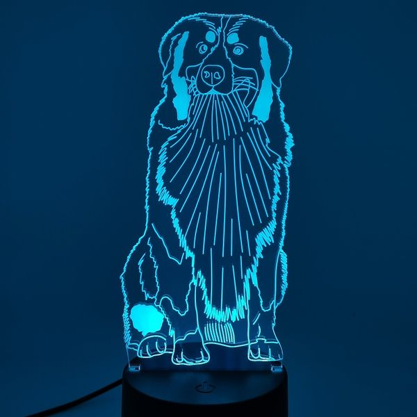 

bernese mountain dog 3d led night light lamp pet acrylic 3d led lamp kids pet living room light