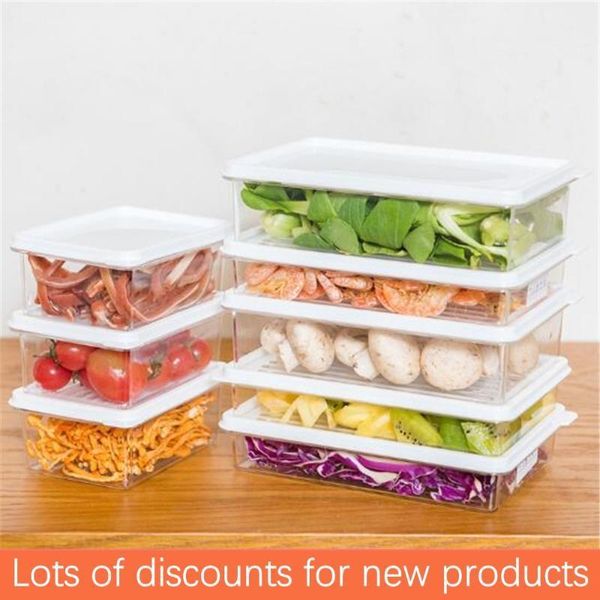

storage bottles & jars kitchen refrigerator food box with lid fresh-keeping dumpling vegetable egg rack stackable microwave