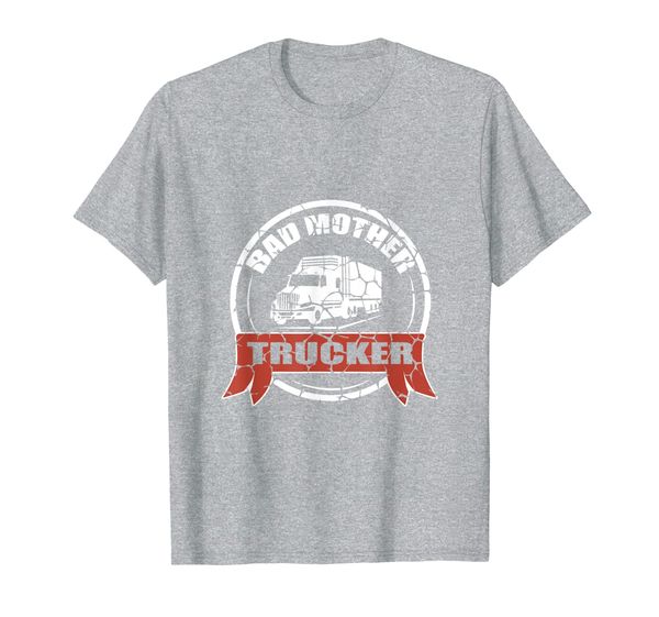 

bad mother trucker funny pun t-shirt truck driver, White;black