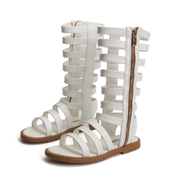 

children roman sandals fashion kids girls gladiator sandals summer toddler baby high-shoes girl princess hollow out open toe booties, Black;red