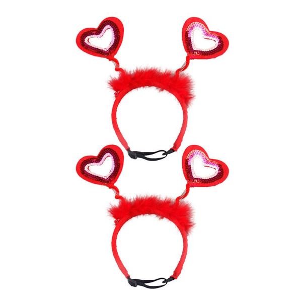 

dog apparel 2pcs delicated valentine's day pet heart shaped hair band adorable hairpin party hoop for dog(red)