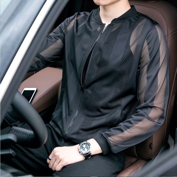 

2021 thin zippers no jacket man stone liquid thread is prevented in baseball coat clothes from cultivating fashion morality urry, White;black