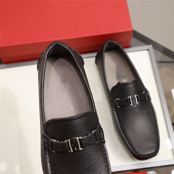 

luxury men loafers genuine leather breathable men's casual shoes designer men driving oxfords shoe flats moccasins shoes, Black