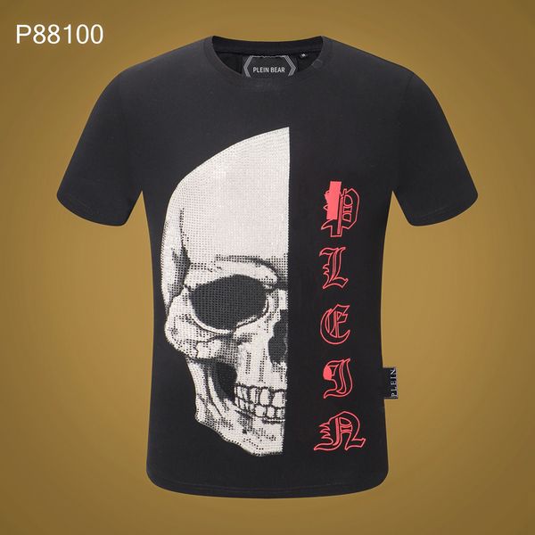 

men's t-shirts plein bear t shirt mens designer tshirts brand clothing rhinestone skull men t-shirts classical hip hop streetwear tshir, White;black