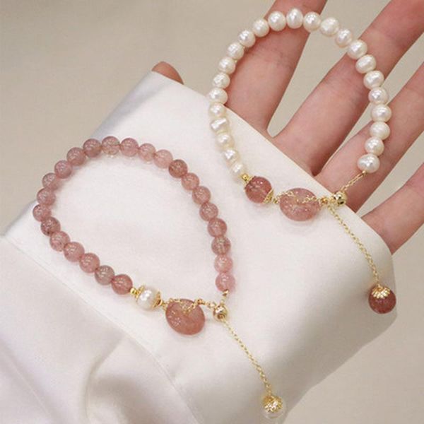 

beaded, strands trendy pearl bracelet natural pink white freshwater weddings gift for women's strand bracelets women, Black