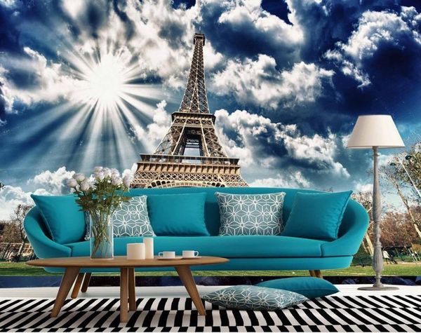 

wallpapers wallpaper 3d stereoscopic eiffel tower modern for living room murals custom
