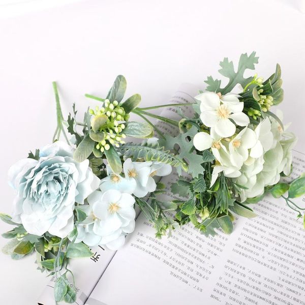 

decorative flowers & wreaths 1 bouquet silk fake camellia artificial peony wedding road guide decoration diy garden home vases for