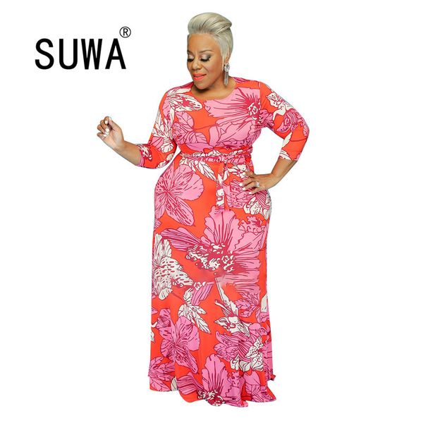 

vintage o neck geometric print bohemian dress women summer long sleeve robe party elegant female es 210525, Black;gray