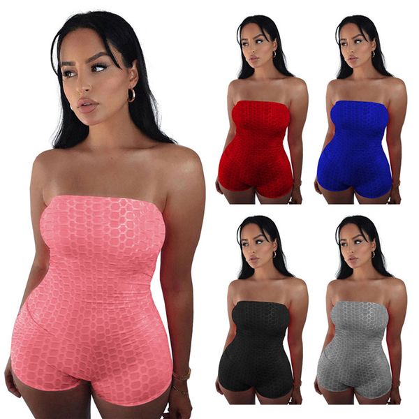 

plus size 2xl summer clothing women one piece vest jumpsuits night club body suit plain shorts capris skinny rompers overalls 4545, White
