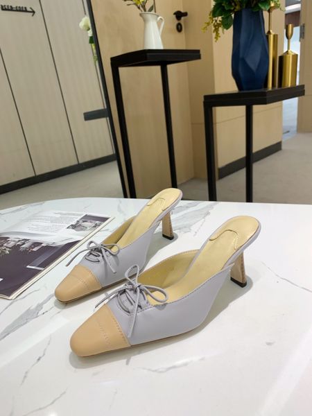 

high heel slippers imported sheepskin women's slippers pointed toe shoes women's wedding high heels dress shoes quality, Black