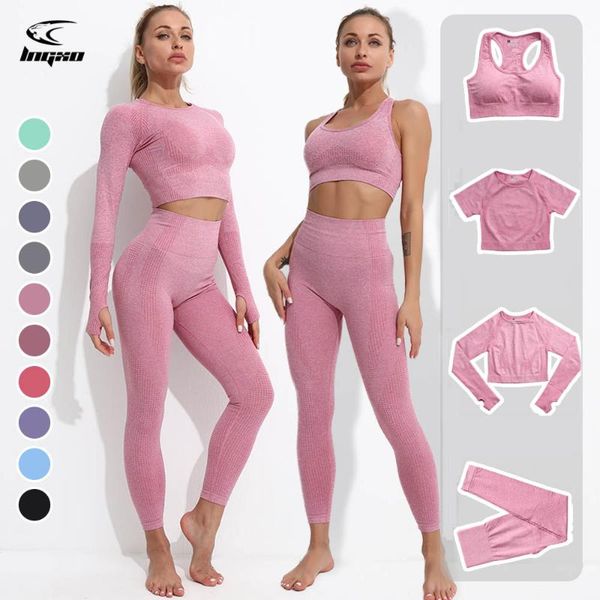 

yoga outfit lngxo 2021 seamless set 4 pcs workout suit women gym fitness sports sets jogging tights womens clothing black crop