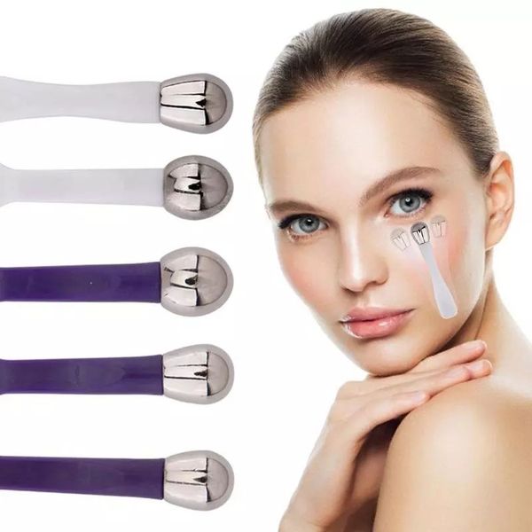 

plastic handle eye cream massage stick face cream spoon cosmetic spoon metal eye cream essence smear into beauty stick