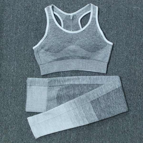 

yoga outfits 2pcs seamless set women fitness cloth workout sportswear gym leggings and sport bra crop shirts sports suit1, White;red