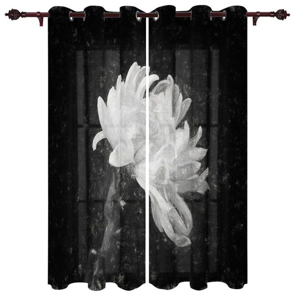 

translucent curtains white chrysanthemum living room closet kitchen bedroom home decoration exquisite window curtains