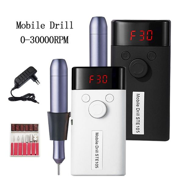 

nail drill & accessories portable rechargeable strong electric machine 35w 30000rpm for manicure pedicure with cutter art tool
