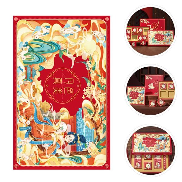 

gift wrap 1 set moon cake box chinese-style pastries holder bakery