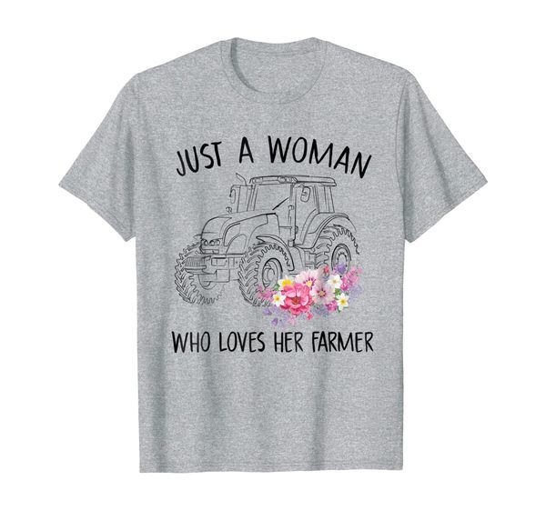 

just woman who loves her farmer t-shirt, White;black