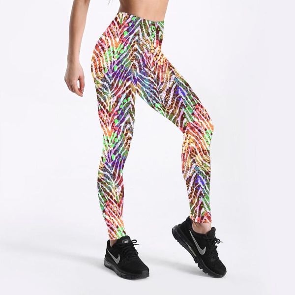 

women's leggings women leopard digital printed high waist zebra fitness legging super soft fabric elastic strechy leggins plus size, Black