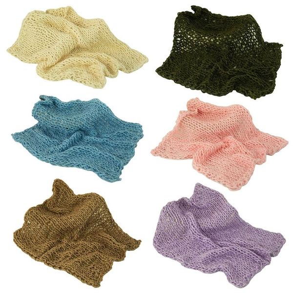 blankets & swaddling born pography props infants po shooting basket knitted wool crochet baby blanket