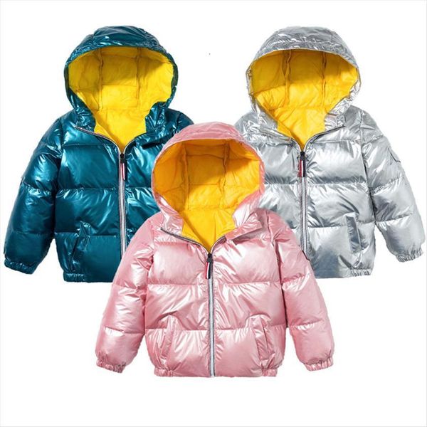 

winter boys down jackets children hooded outerwear autumn girls warm jacket teens fashion kids zipper coat, Blue;gray