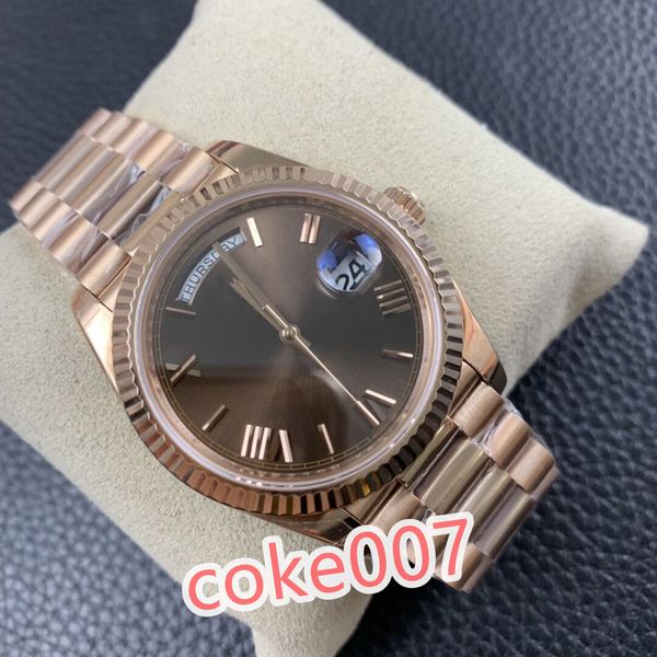

bf make date 218399 mens watch automatic movement 18k gold stainless steel sapphire crystal super luminous, Slivery;brown